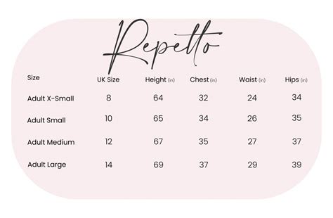 repetto size guide